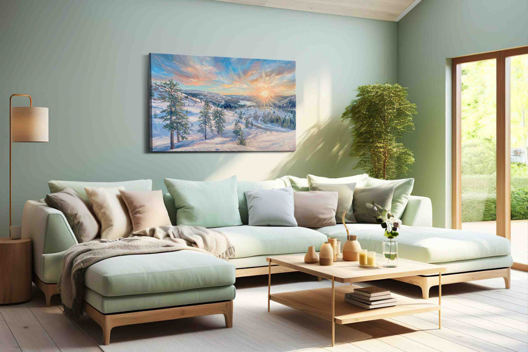 Ethereal Winter Glow – winter canvas wall art, gallery-wrapped, ready to hang