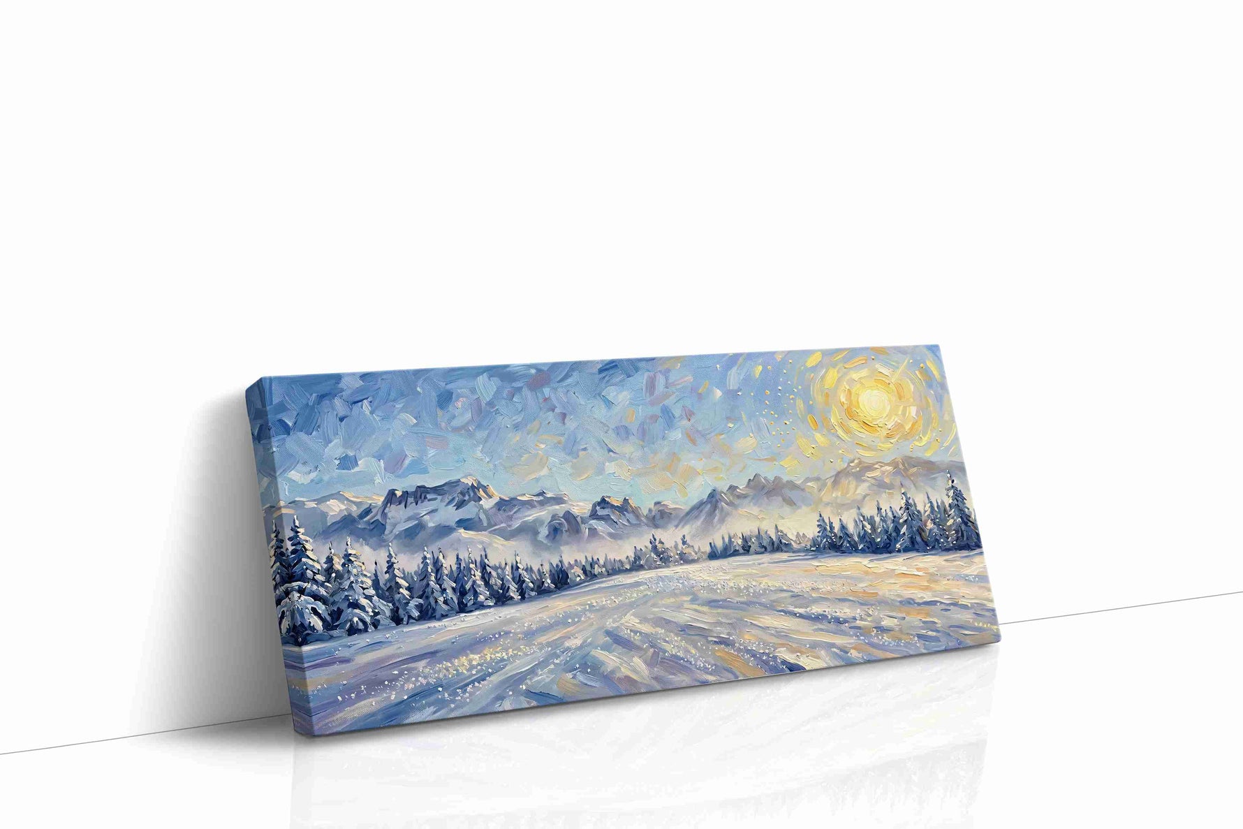 Frozen Serenity at Dawn winter canvas print gallery-wrapped landscape canvas studio shot