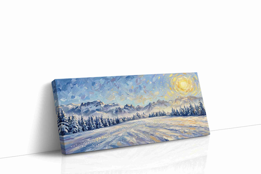 Frozen Serenity at Dawn winter canvas print gallery-wrapped landscape canvas studio shot