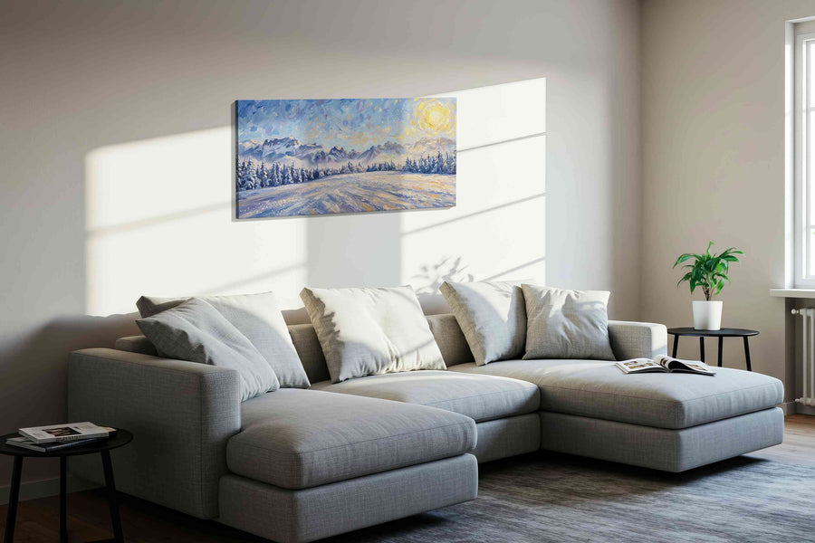 Frozen Serenity at Dawn – winter canvas wall art, gallery-wrapped, ready to hang