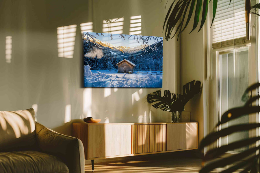 Whispers of Winter Dawn winter canvas print, on wall, lifestyle preview