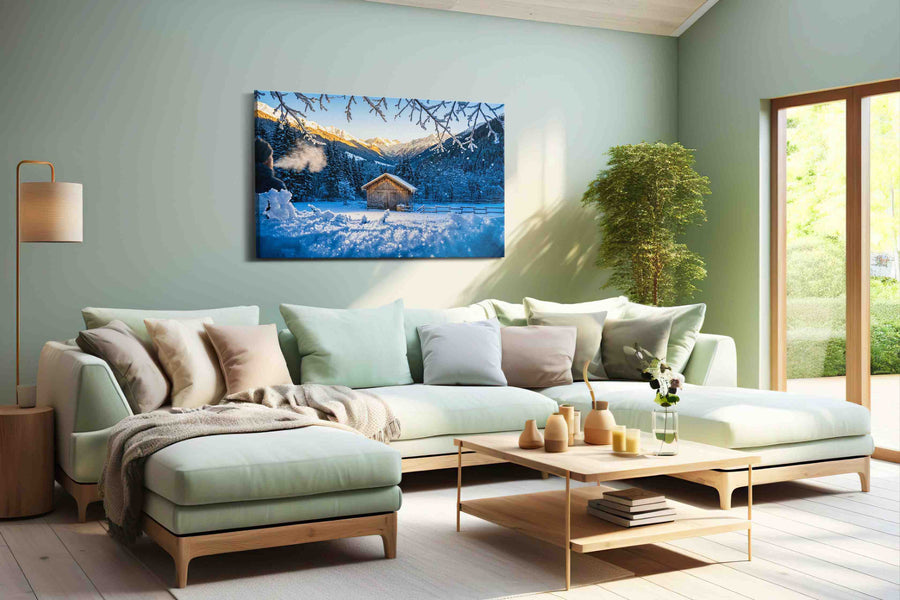 Whispers of Winter Dawn winter canvas print, hanging on wall