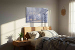 Whispers of Winter Frost winter canvas print, displayed in a bedroom