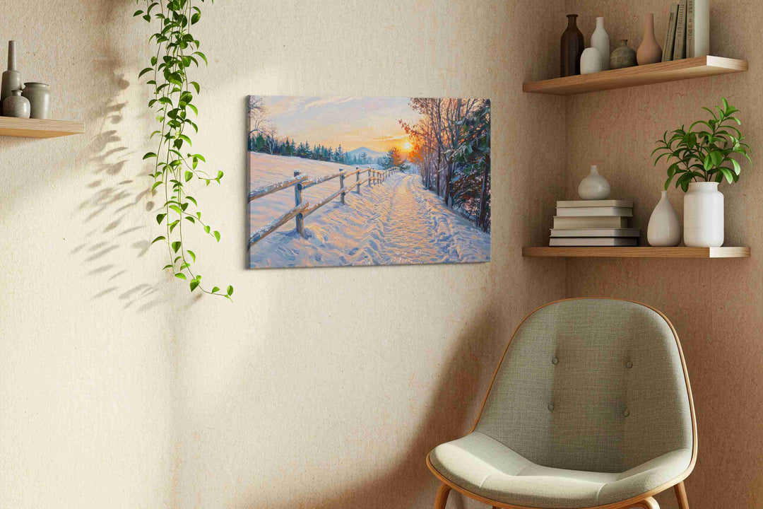 Whispers of Winter Gleam – winter canvas wall art, gallery-wrapped, ready to hang