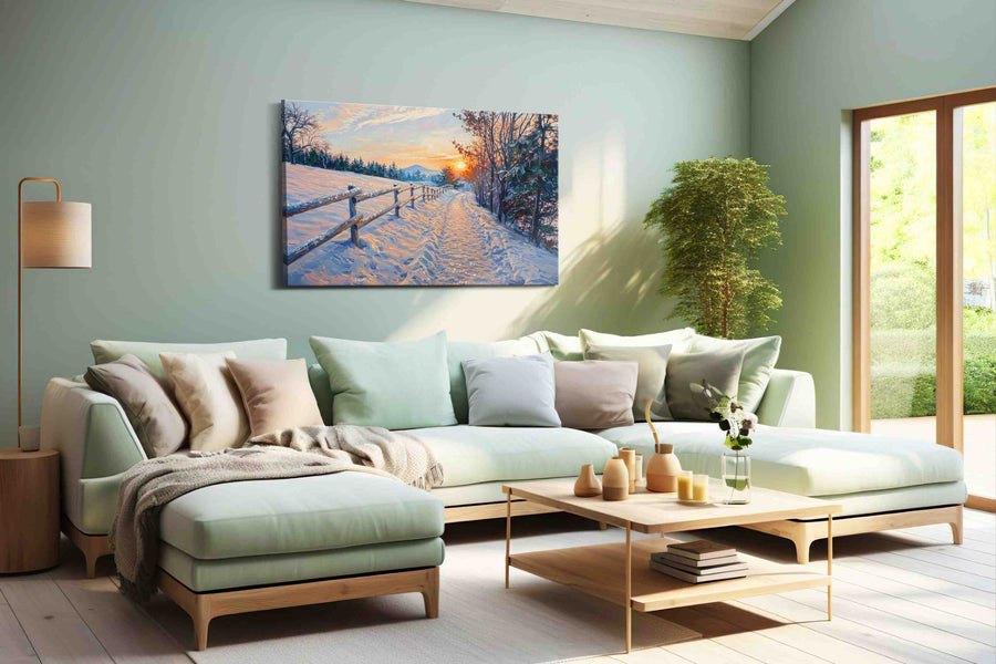 Whispers of Winter Gleam winter canvas print, hanging on wall