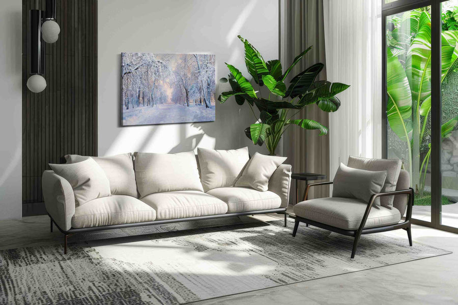Whispers of Winter Twilight winter canvas print, hanging on wall