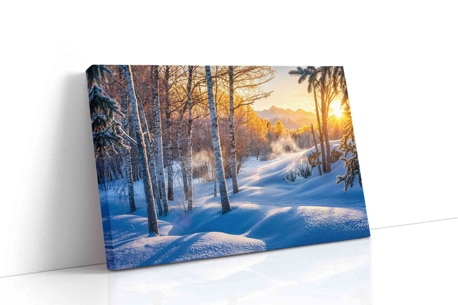 Whispers of Winter's Dawn winter canvas print gallery-wrapped landscape canvas studio shot