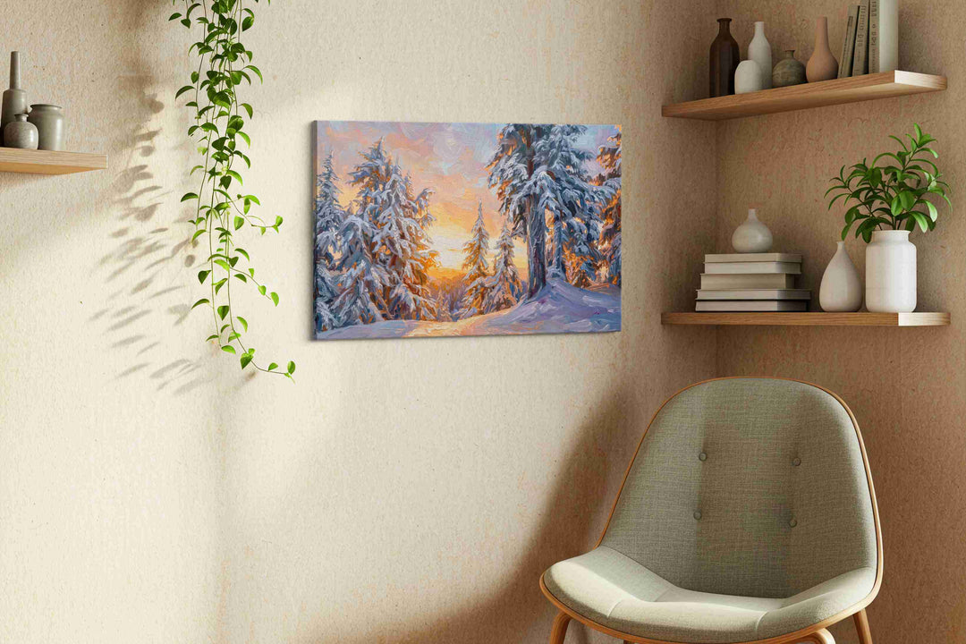 Whispers of Winter's Dawn II – winter canvas wall art, gallery-wrapped, ready to hang