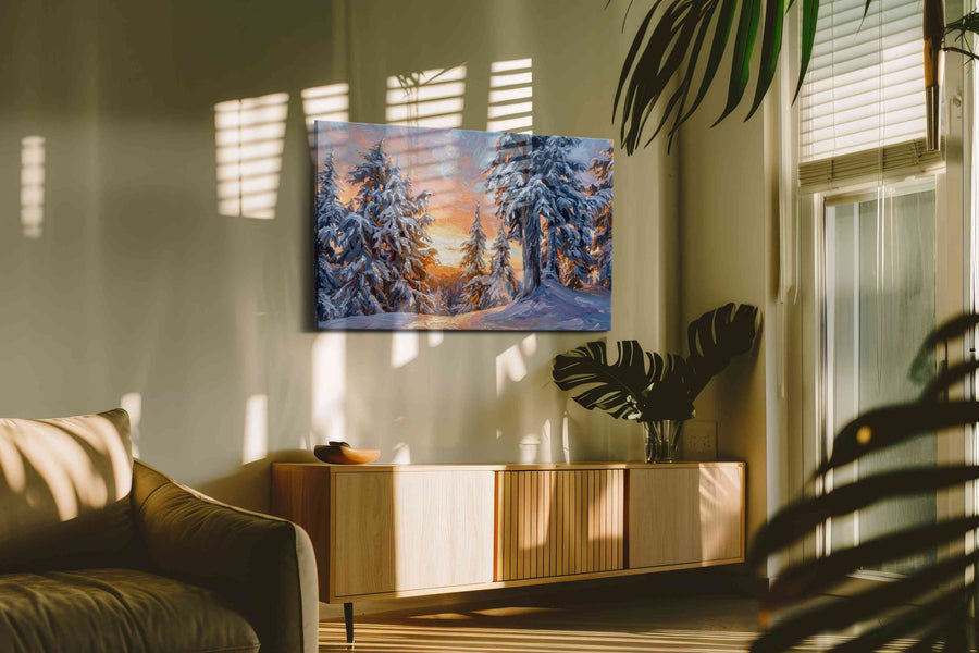 Whispers of Winter's Dawn II winter canvas print, hanging on wall