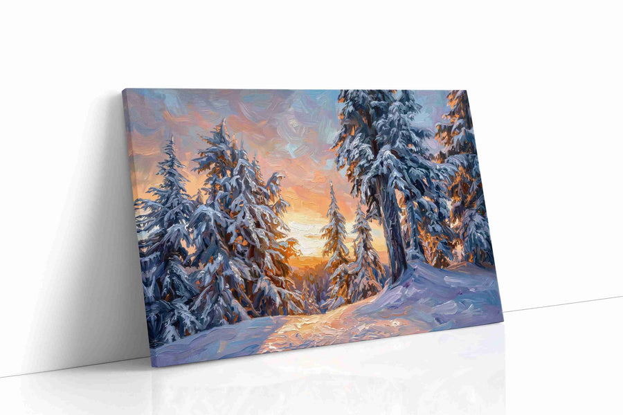 Whispers of Winter's Dawn II winter canvas print gallery-wrapped landscape canvas studio shot