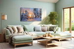 Whispers of Winter's Dawn II winter canvas print shown in a wall scene