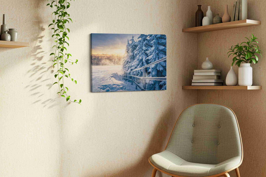 Whispers of a Winter Morning winter canvas print, hanging on wall — view 3