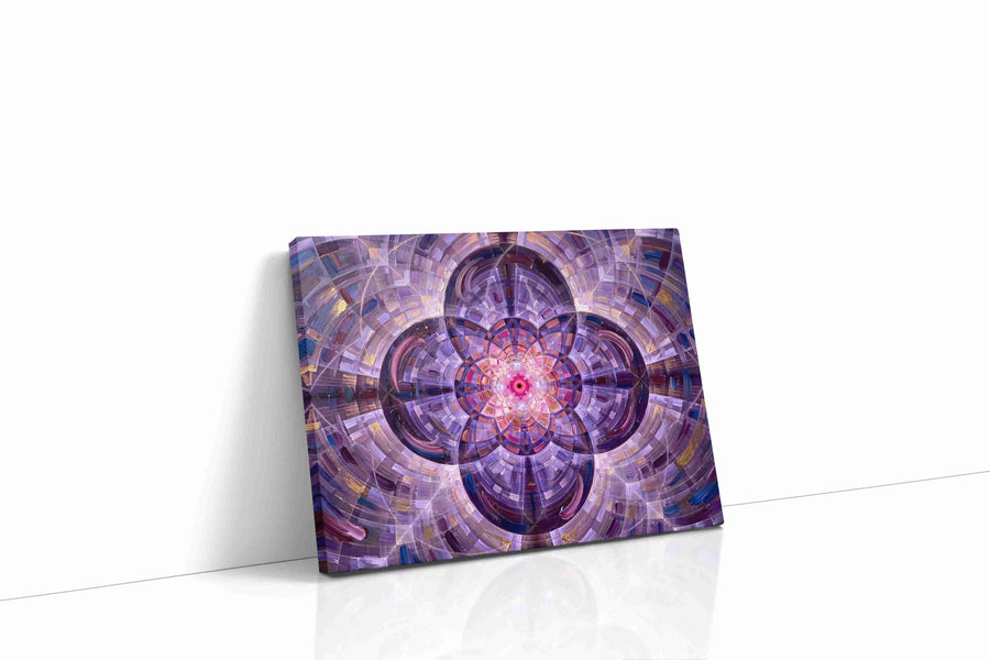 Celestial Symmetry geometric canvas print gallery-wrapped landscape canvas studio shot
