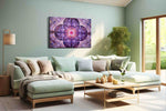Celestial Symmetry geometric canvas print, hanging on wall