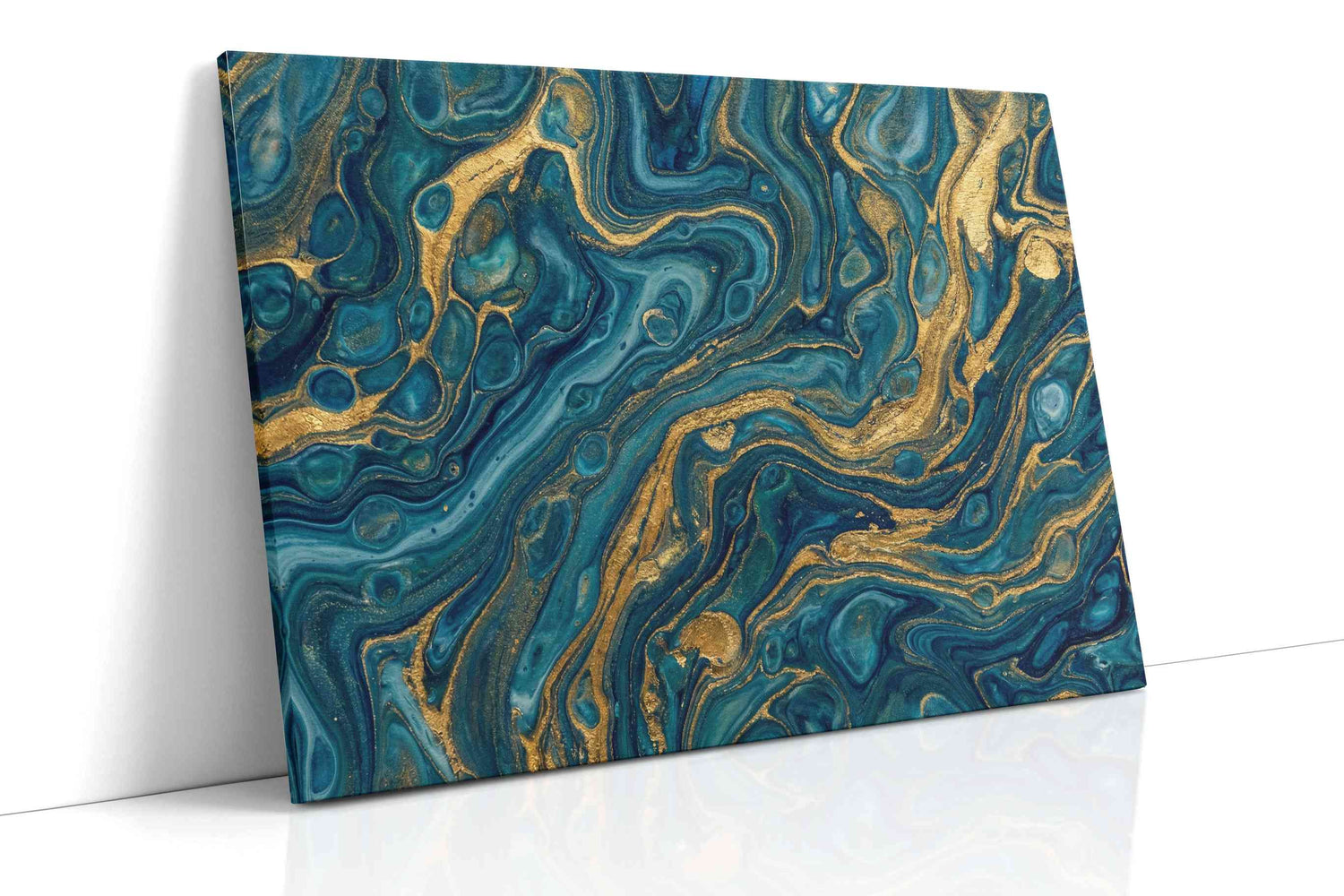 Ebb and Flow of Gold – abstract canvas wall art, gallery-wrapped, ready to hang