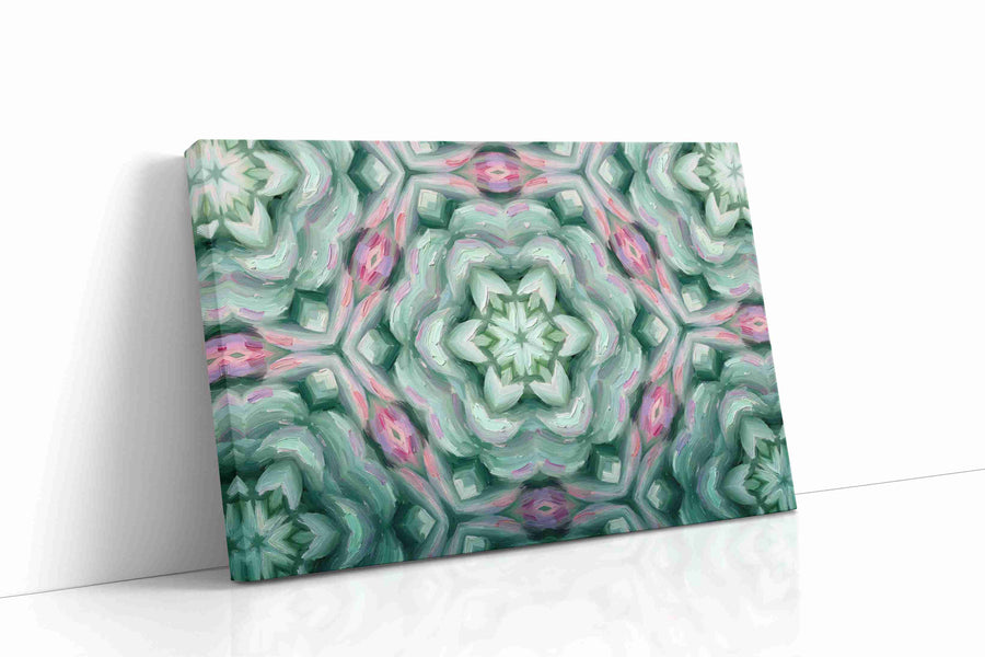 Ethereal Floral Symphony geometric canvas print gallery-wrapped landscape canvas studio shot