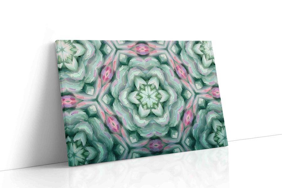 Ethereal Floral Symphony geometric canvas print, gallery-wrapped, ready to hang