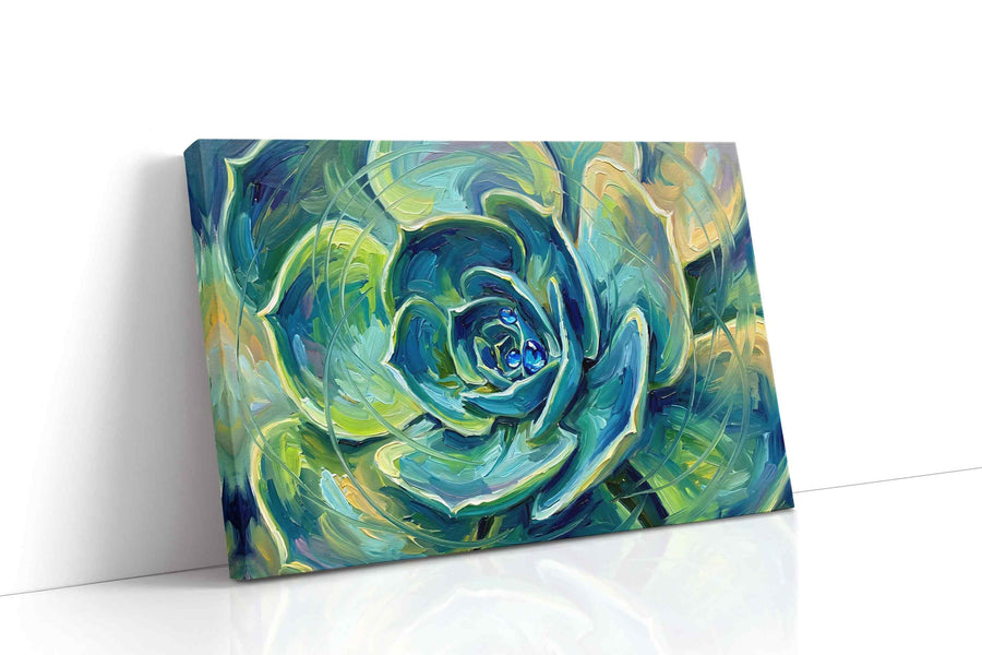 Whirl of Verdant Dreams geometric canvas print gallery-wrapped landscape canvas studio shot
