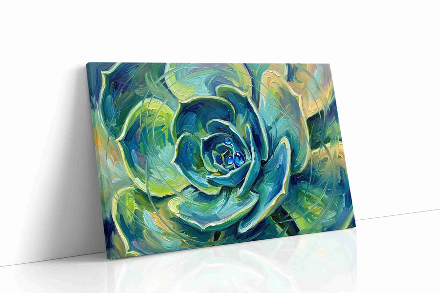Whirl of Verdant Dreams geometric canvas print, gallery-wrapped, ready to hang