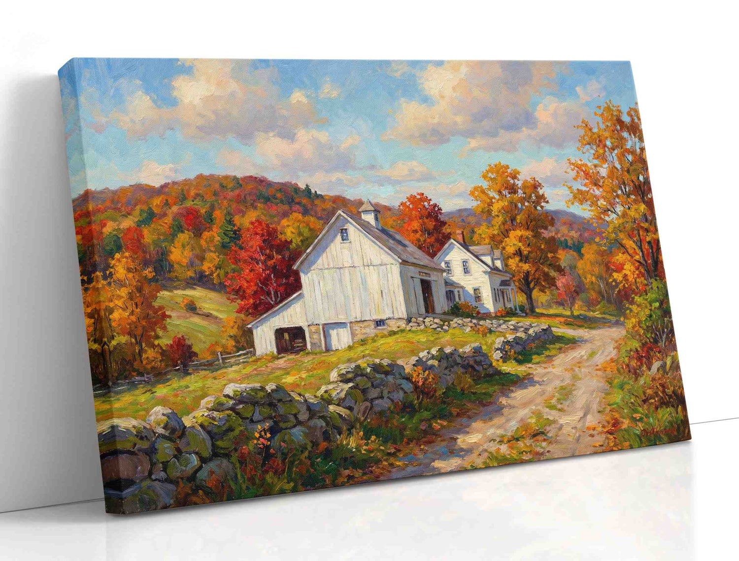 Autumn's Rustic Embrace – landscape canvas wall art, gallery-wrapped, ready to hang