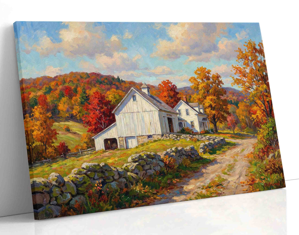 Autumn's Rustic Embrace landscape canvas print, gallery-wrapped, ready to hang
