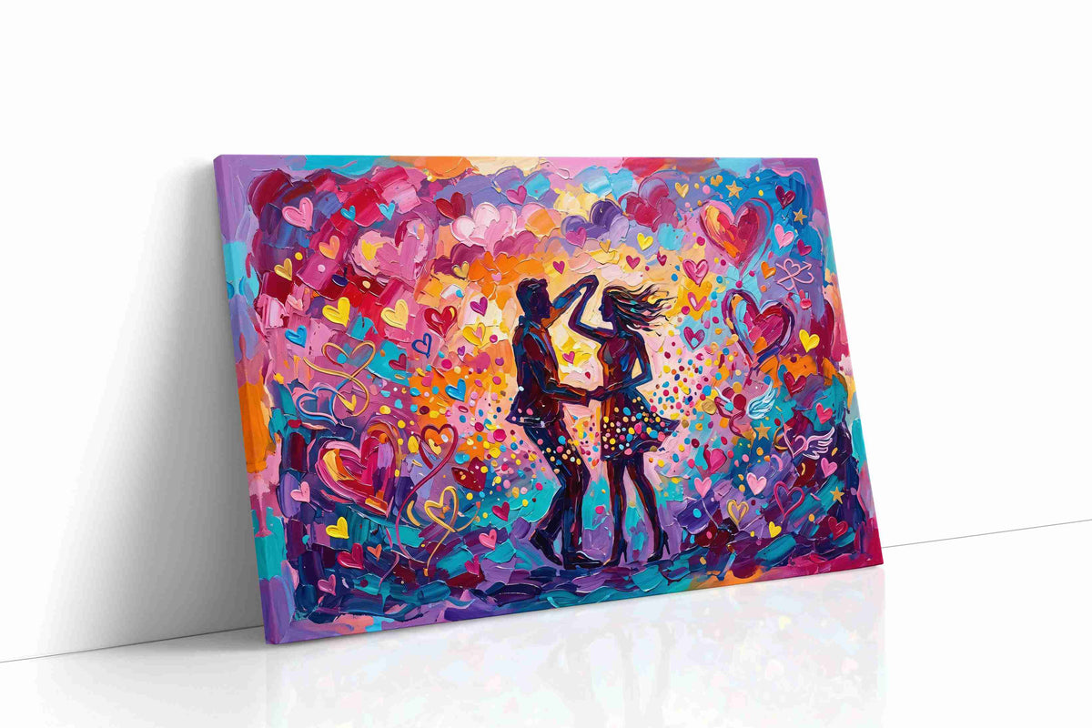 Dancing Hearts in Twilight romance canvas print gallery-wrapped landscape canvas studio shot