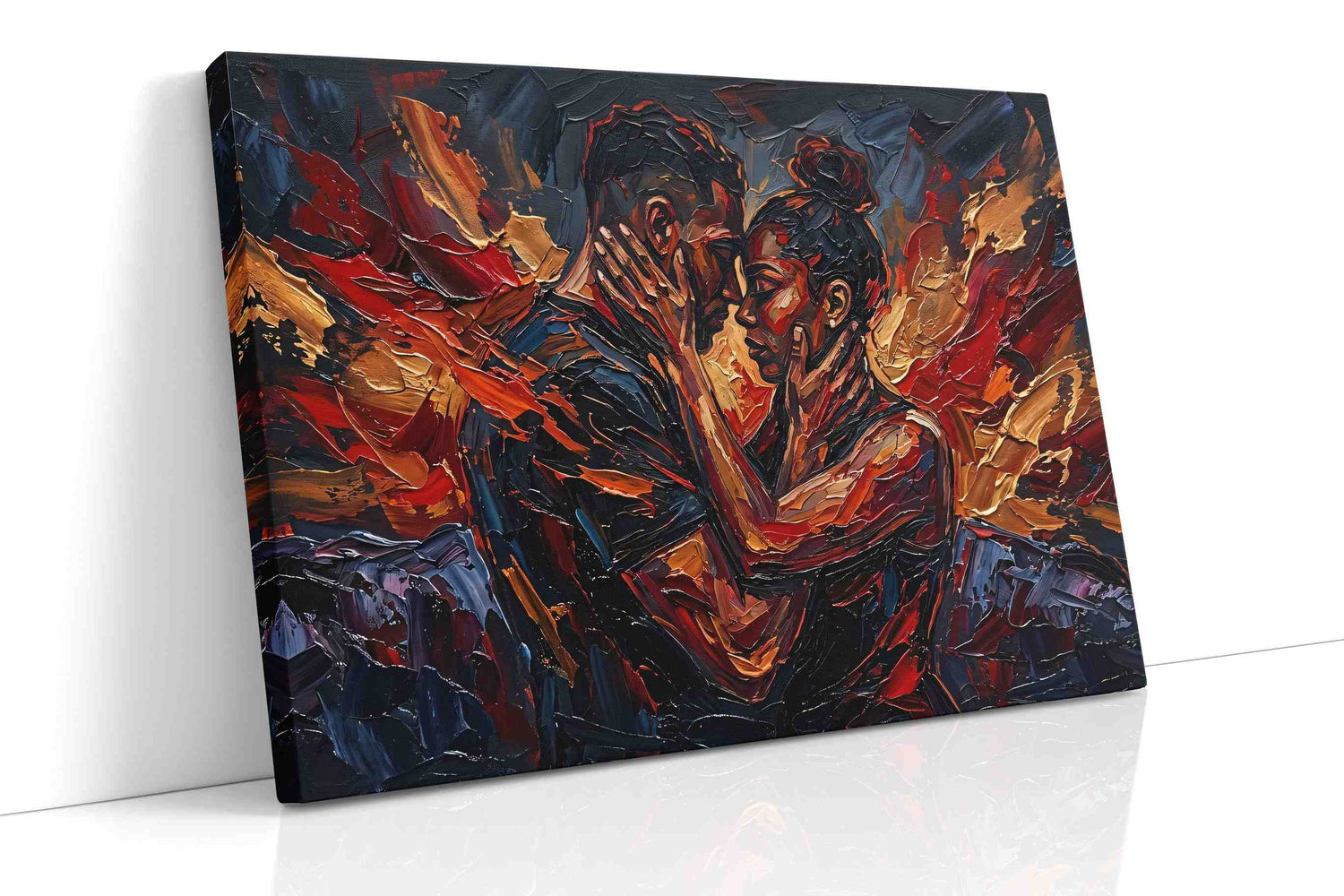 Luminous Embrace romance canvas print, gallery-wrapped, ready to hang
