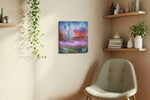 Enchanted Nocturnal Realm fantasy canvas print, displayed in a living room