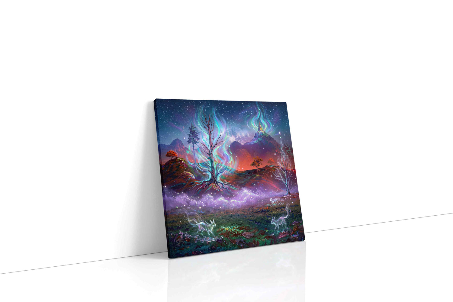 Enchanted Nocturnal Realm fantasy canvas print, gallery-wrapped, ready to hang