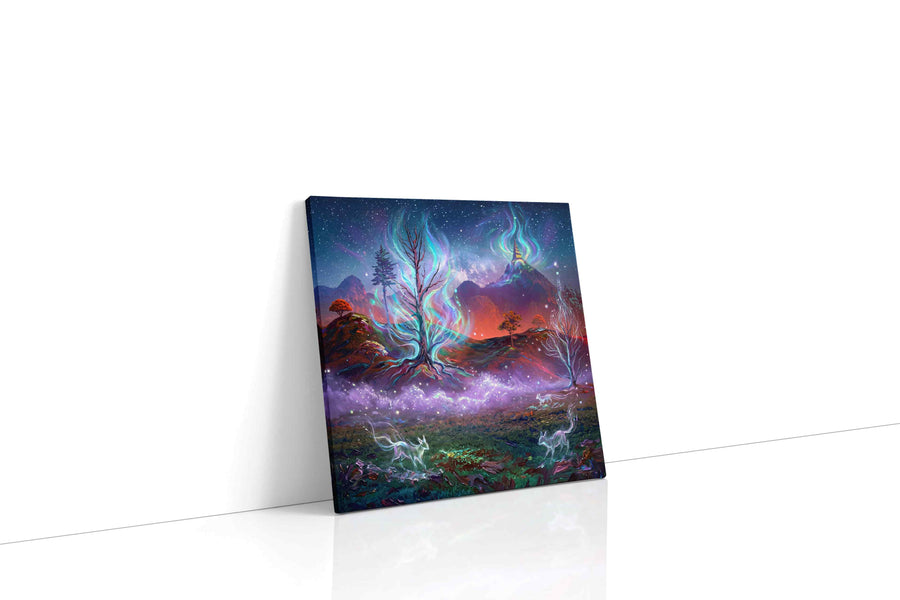 Enchanted Nocturnal Realm fantasy canvas print, gallery-wrapped, ready to hang