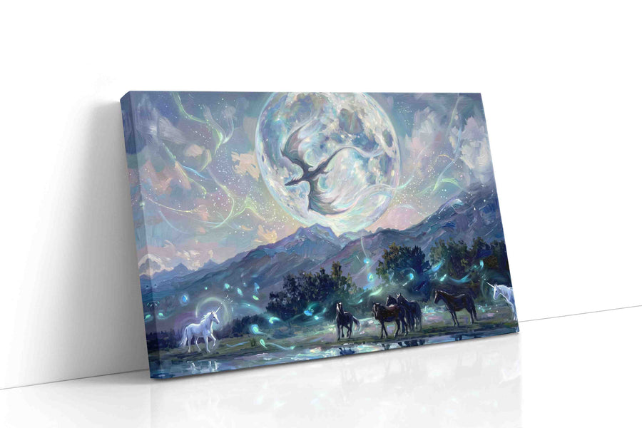 Moonlit Dreamscape fantasy canvas print, gallery-wrapped, ready to hang