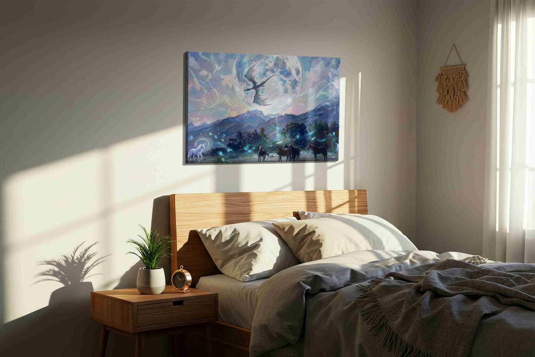 Moonlit Dreamscape – fantasy canvas wall art, gallery-wrapped, ready to hang