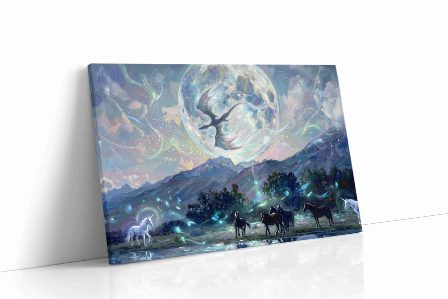 Moonlit Dreamscape fantasy canvas print gallery-wrapped landscape canvas studio shot