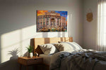 Eternal Splendor landmarks canvas print, displayed in a bedroom