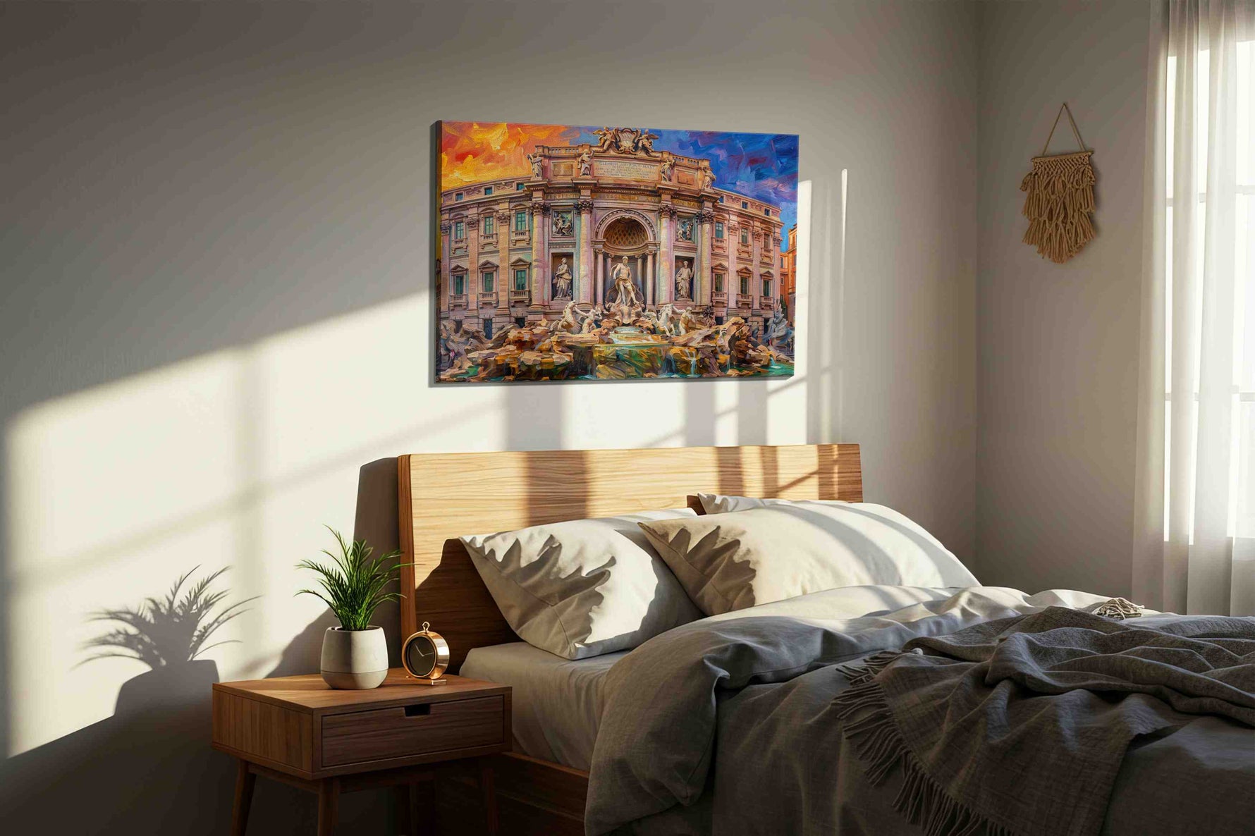 Eternal Splendor landmarks canvas print, displayed in a bedroom