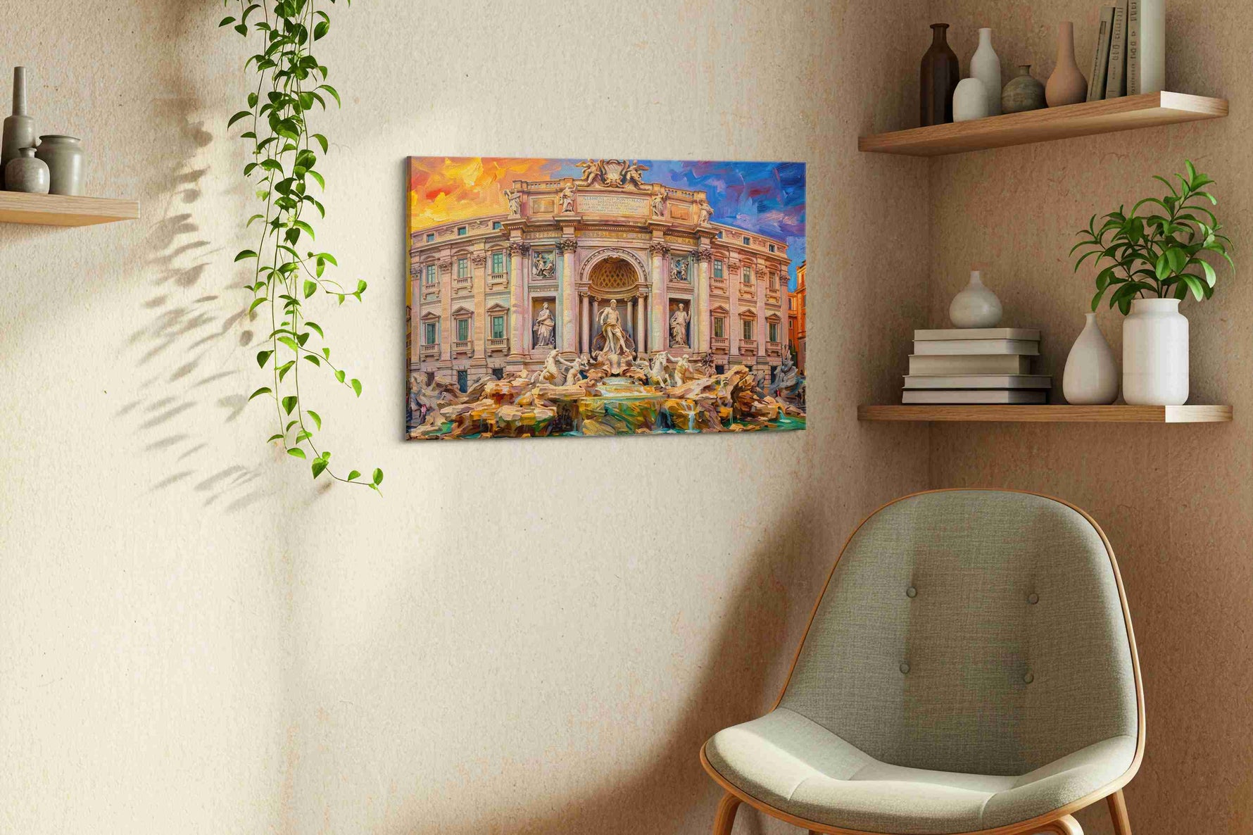 Eternal Splendor landmarks canvas print in a living room scene