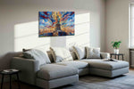 Liberty's Radiant Dreamscape patriotic canvas print, displayed in a living room