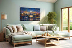 Moonlit Capital Serenity urban canvas print, hanging on wall