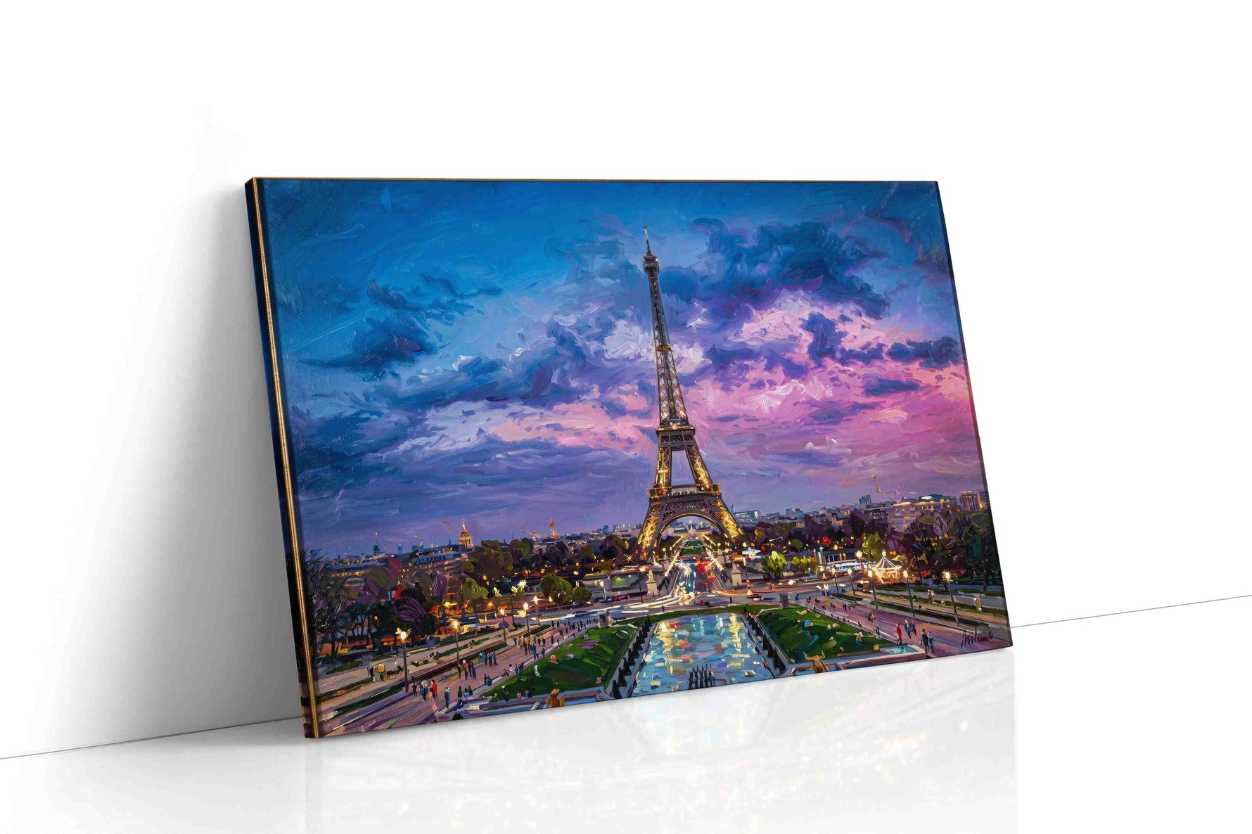 Parisian Twilight Symphony urban canvas print gallery-wrapped landscape canvas studio shot