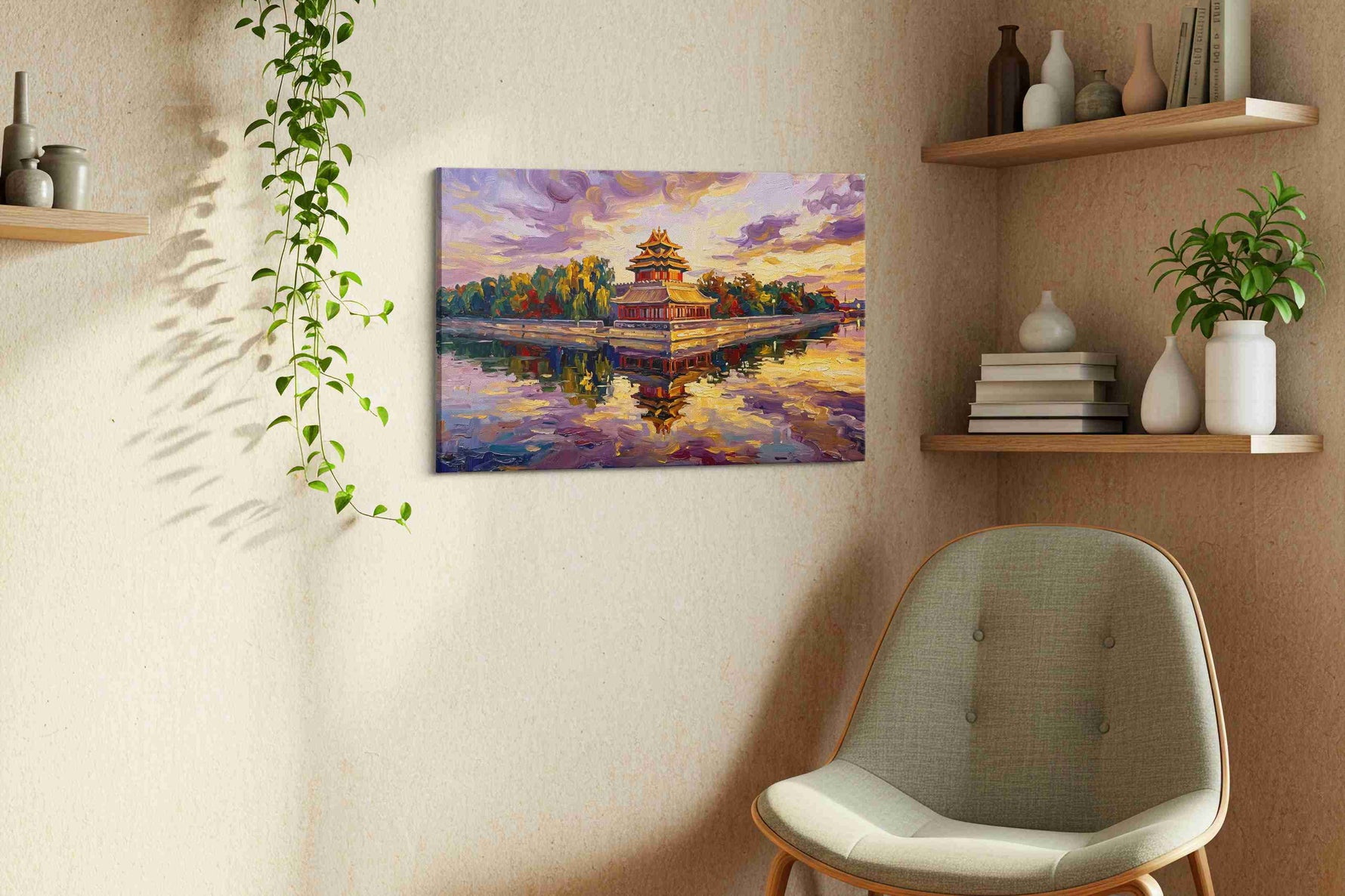 Reflections of Tranquil Majesty landmarks canvas print, hanging on wall