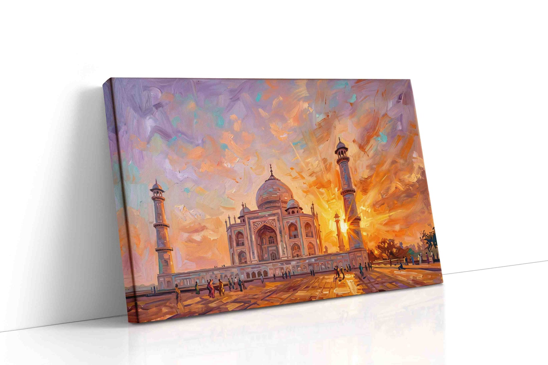 Sunset Serenade at the Taj landmarks canvas print gallery-wrapped landscape canvas studio shot