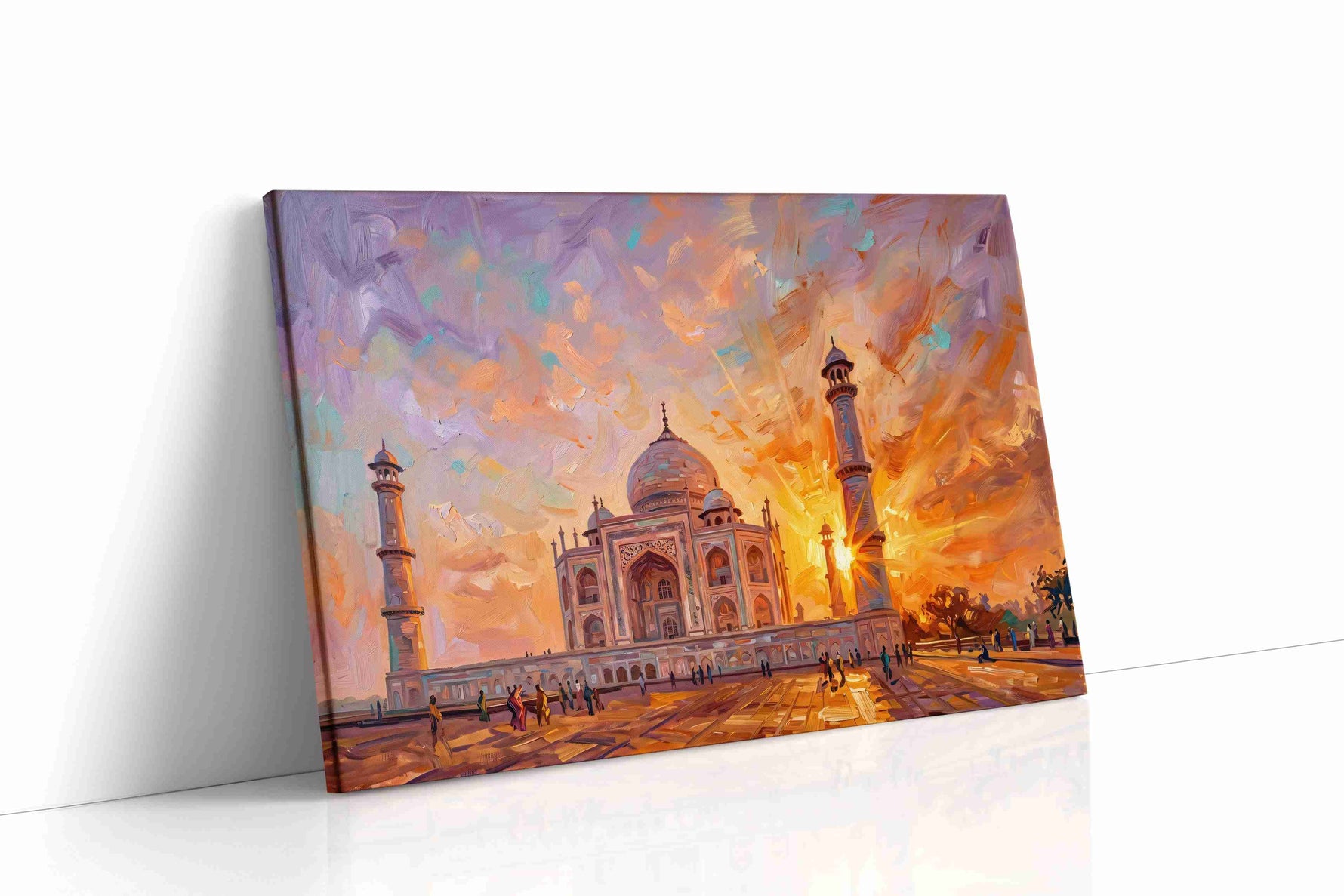 Sunset Serenade at the Taj landmarks canvas print, gallery-wrapped, ready to hang