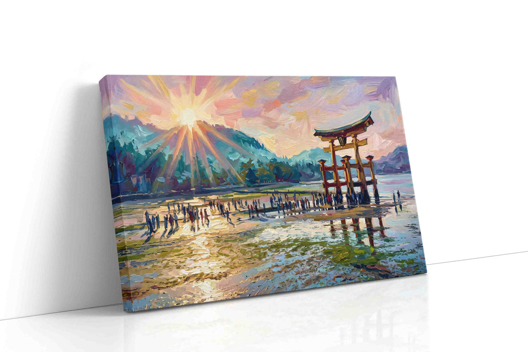 Sunrise Over Sacred Torii – landmarks canvas wall art, gallery-wrapped, ready to hang