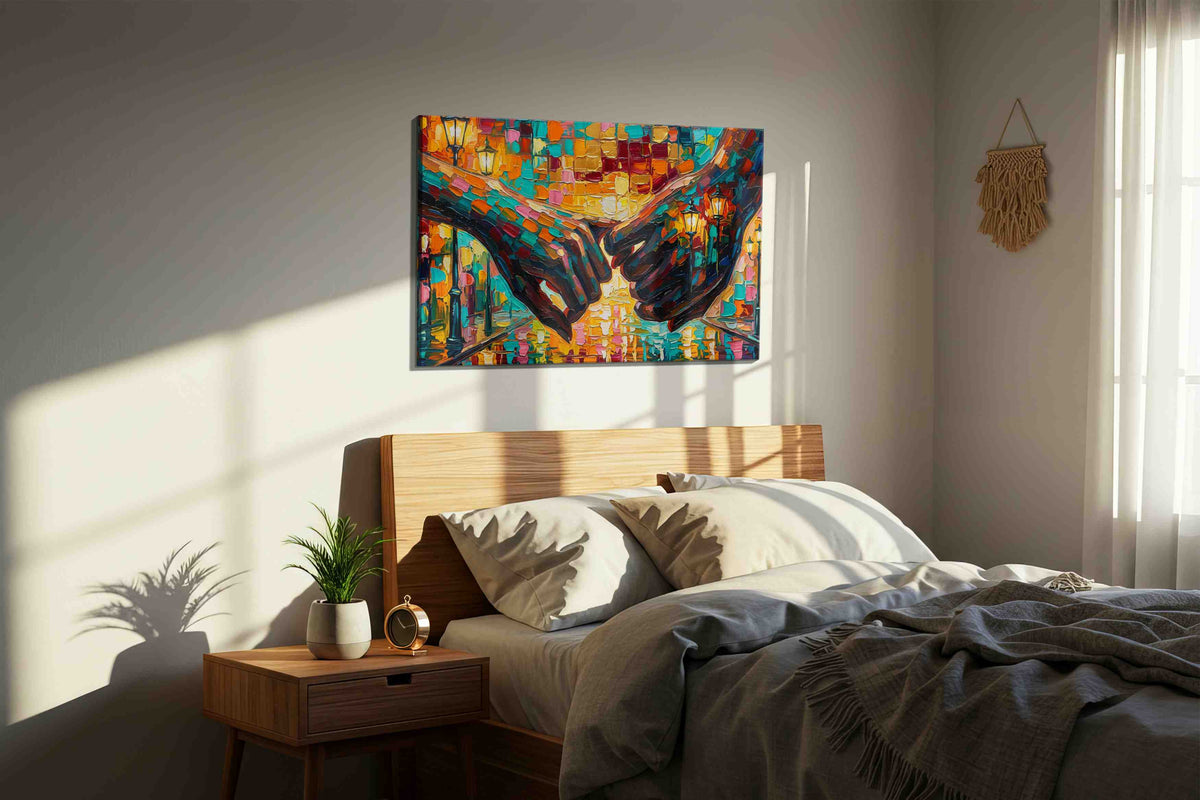 Eternal Connection romance canvas print, displayed in a bedroom