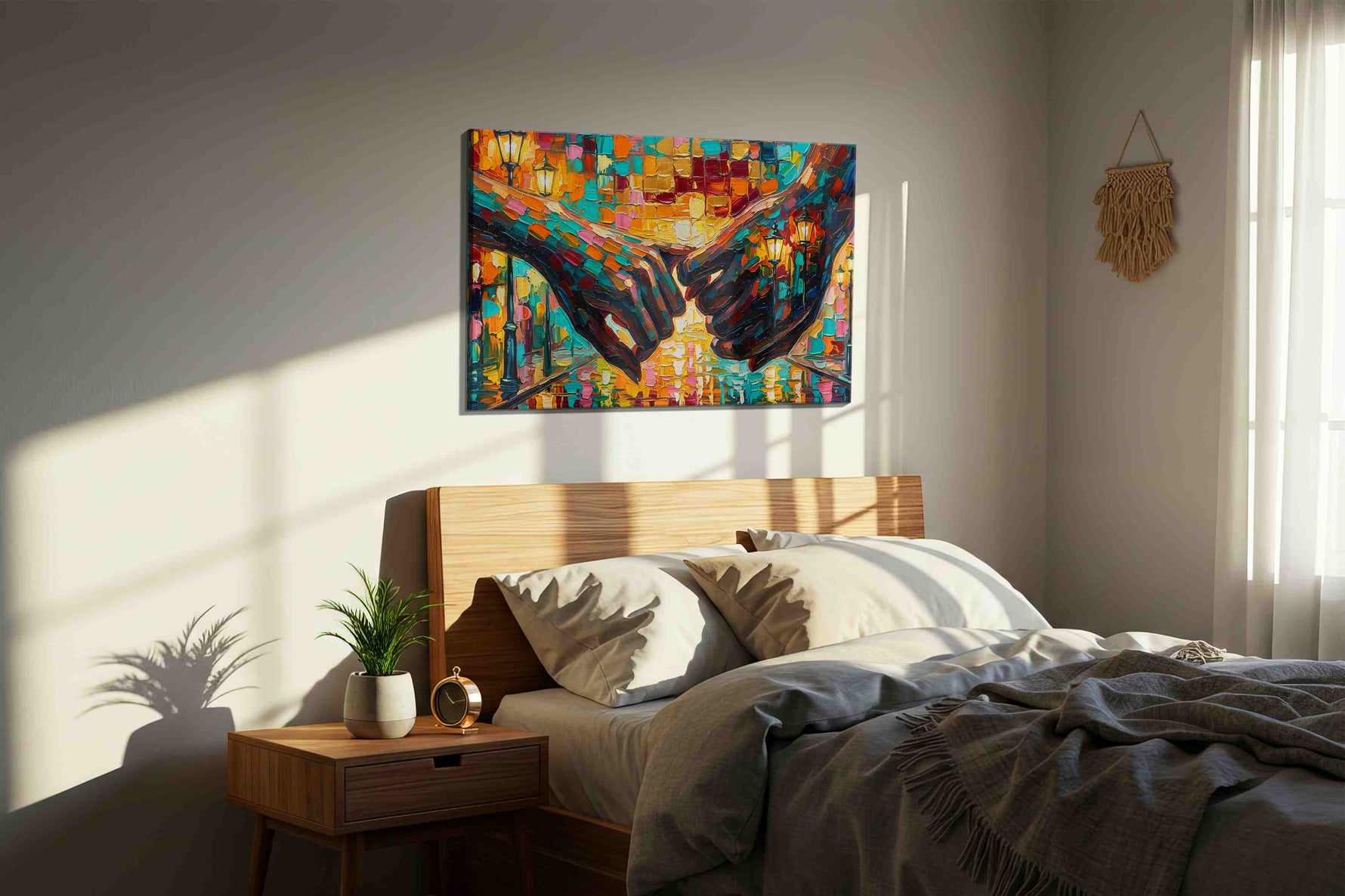 Eternal Connection romance canvas print, displayed in a bedroom