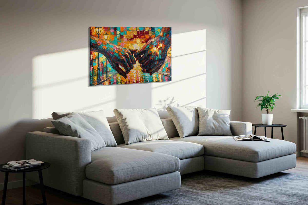 Eternal Connection romance canvas print, displayed in a living room