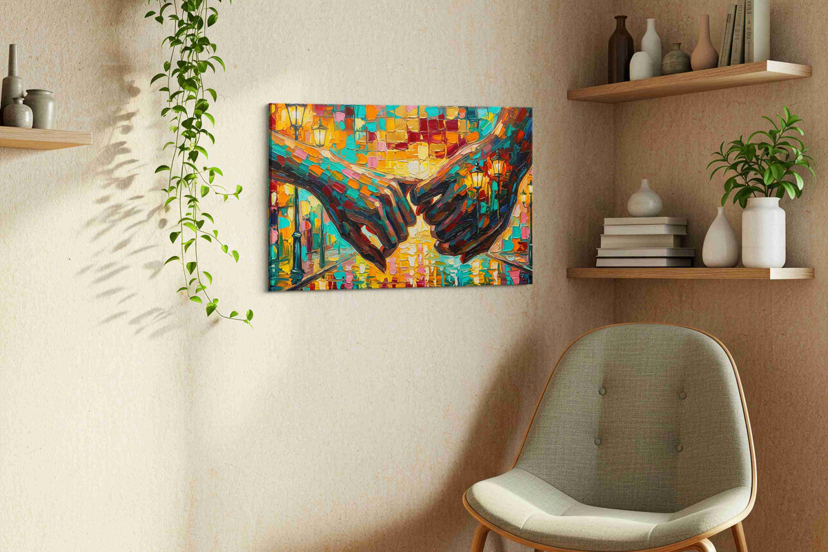 Eternal Connection romance canvas print in a living room scene