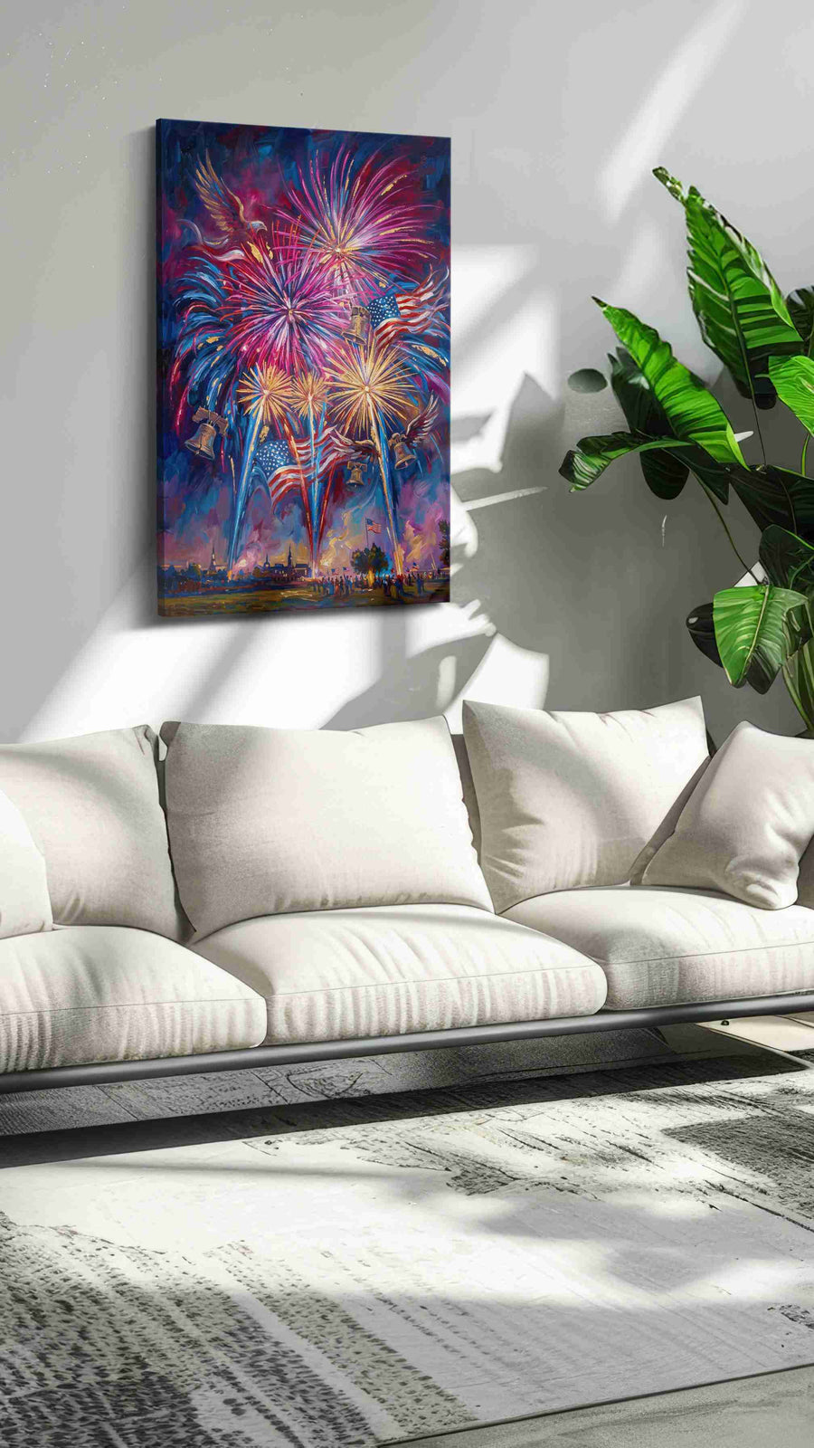 Celebration of Liberty patriotic canvas print, on wall, lifestyle preview