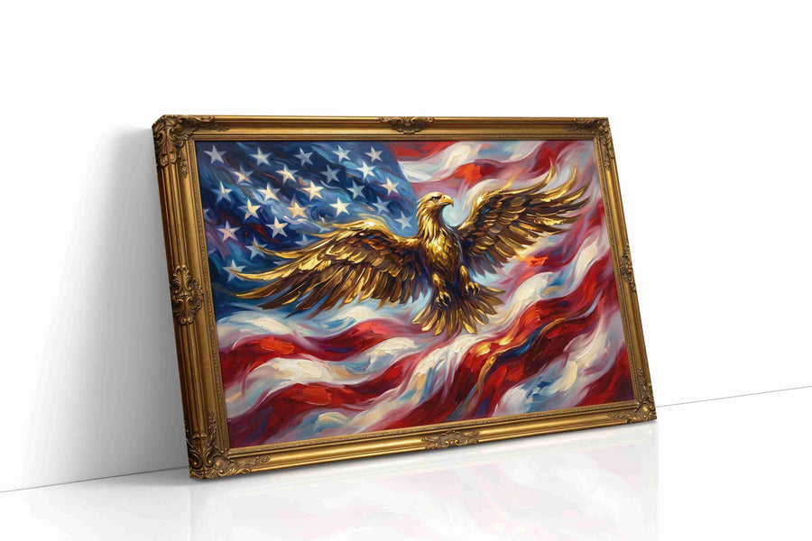 Eagle Spirit of Freedom patriotic canvas print gallery-wrapped landscape canvas studio shot