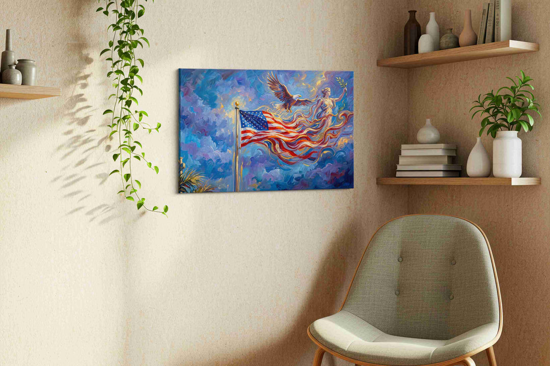 Eagle and Liberty Dreams – patriotic canvas wall art, gallery-wrapped, ready to hang